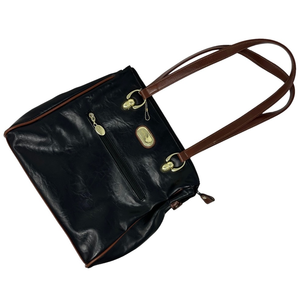 Della Prima Multi Compartment Black Shoulder Purse